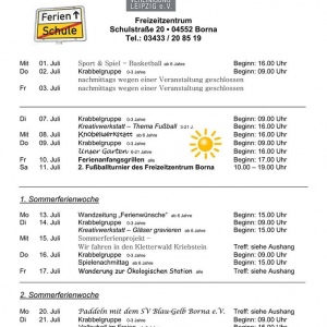 Sommerferienprogramm online!