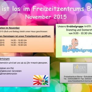 Veranstaltungen im November im Freizeitzentrum Borna